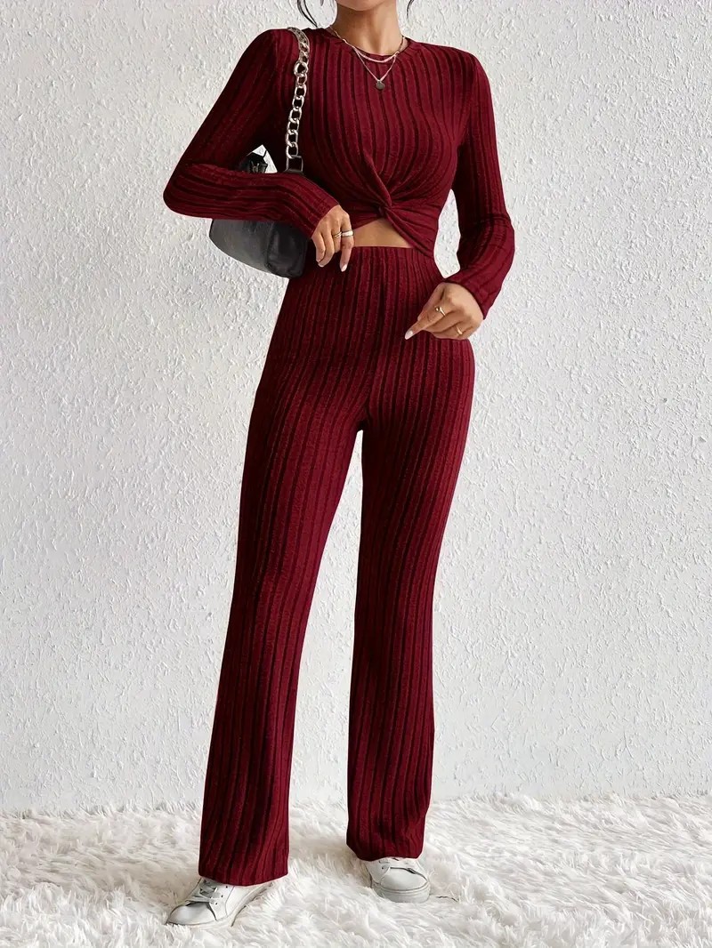 Womens Casual Solid-color Two-piece Set — photo 9