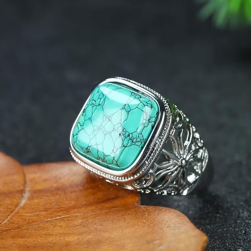 Natural Raw High-Porcelain Turquoise Ring — photo 5