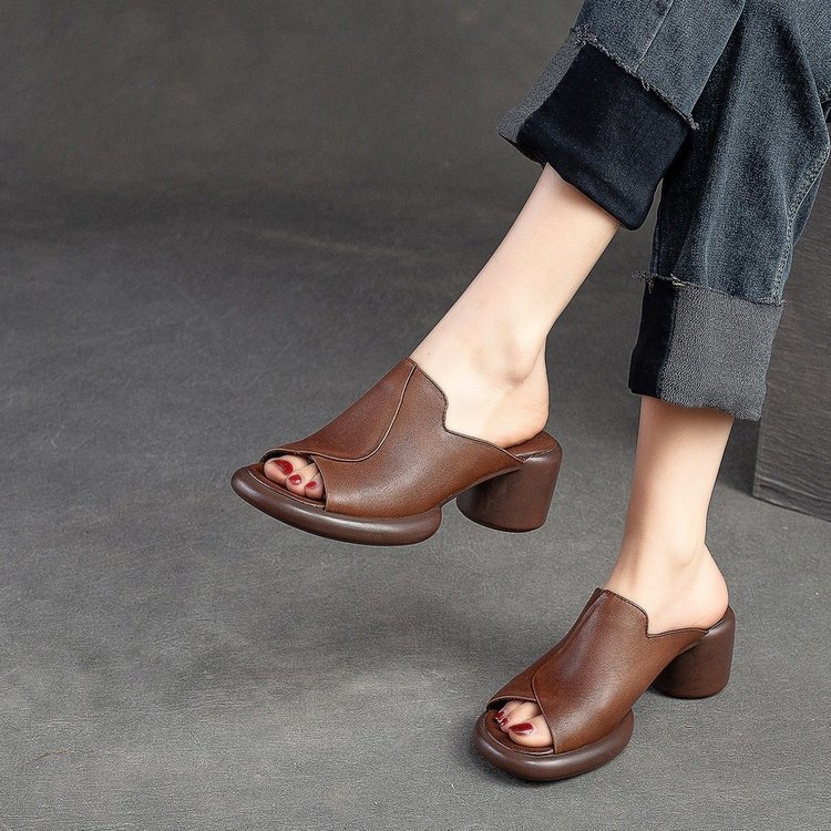 Fashionable New-style Thick-soled Retro Womens Slippers — photo 4