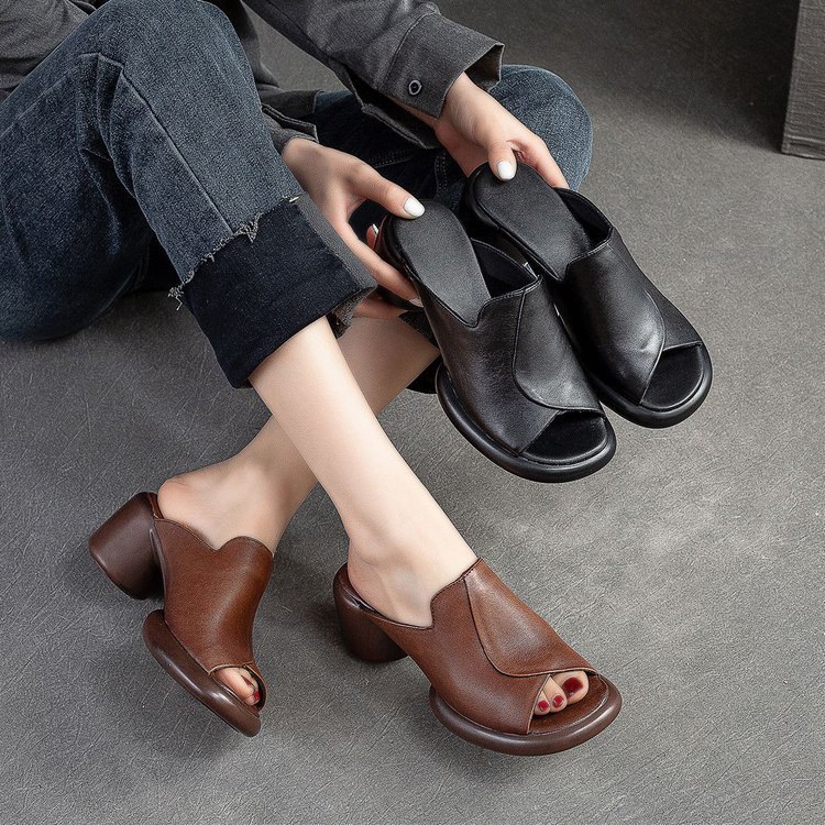 Fashionable New-style Thick-soled Retro Womens Slippers — photo 5