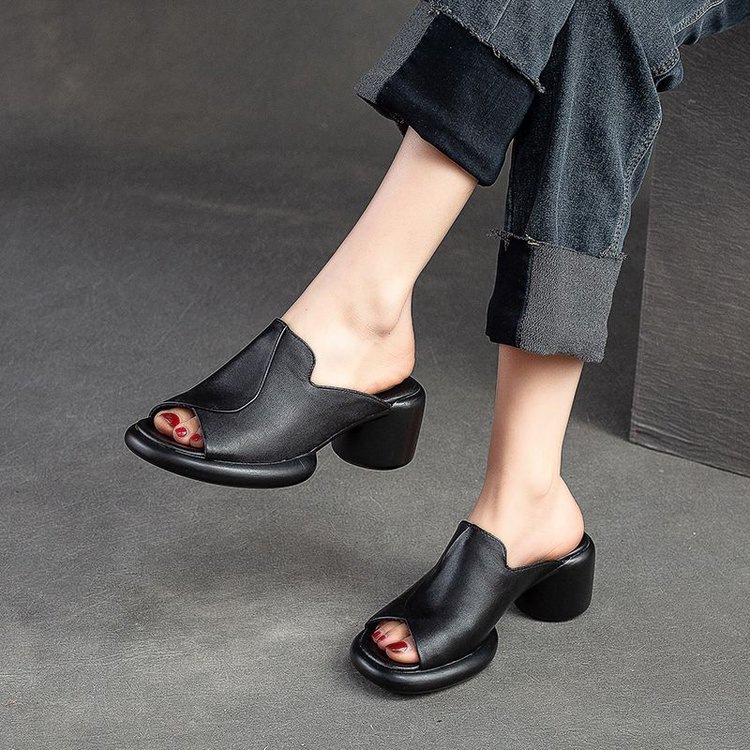 Fashionable New-style Thick-soled Retro Womens Slippers — photo 8