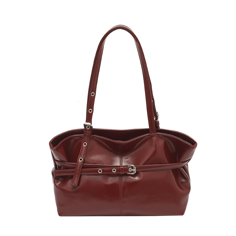 Retro Korean-style Leather-buckle Handbag With Shoulder Strap — photo 6