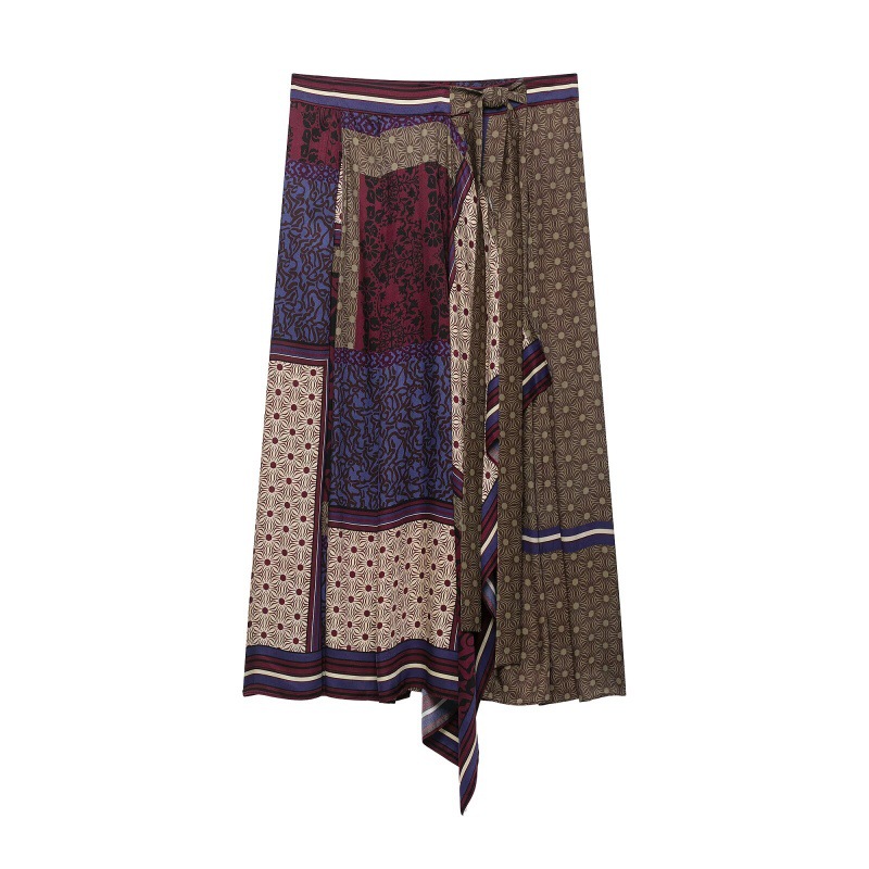 Fashionable Patchwork Printed Shirt And Skirt Set — photo 5