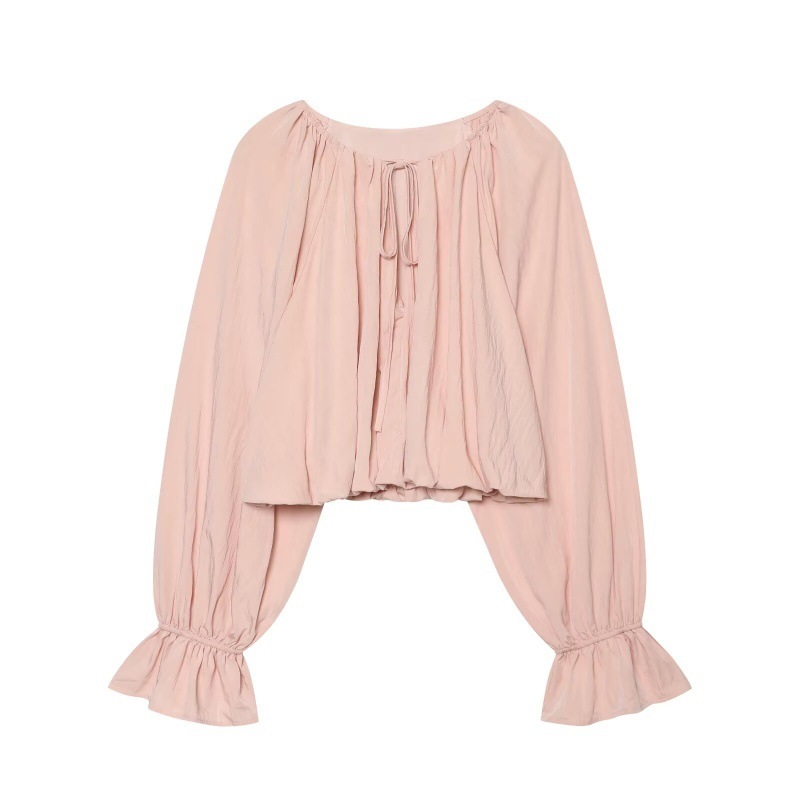 Womens Autumn Loose-Fitting Shirt With Lantern Sleeves — photo 5
