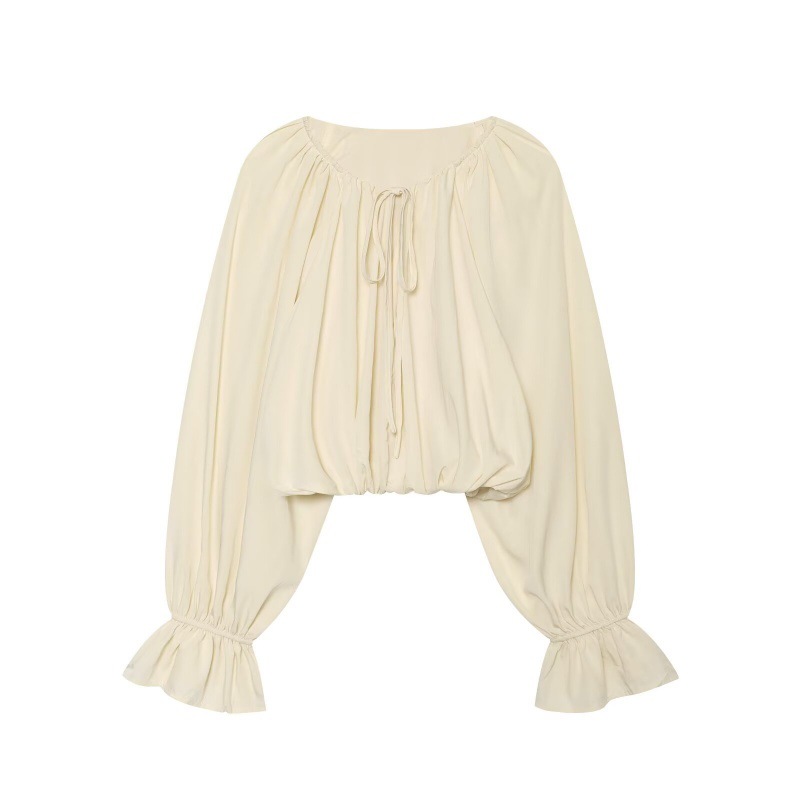 Womens Autumn Loose-Fitting Shirt With Lantern Sleeves — photo 6