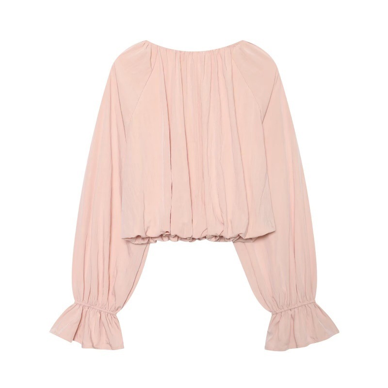 Womens Autumn Loose-Fitting Shirt With Lantern Sleeves — photo 7