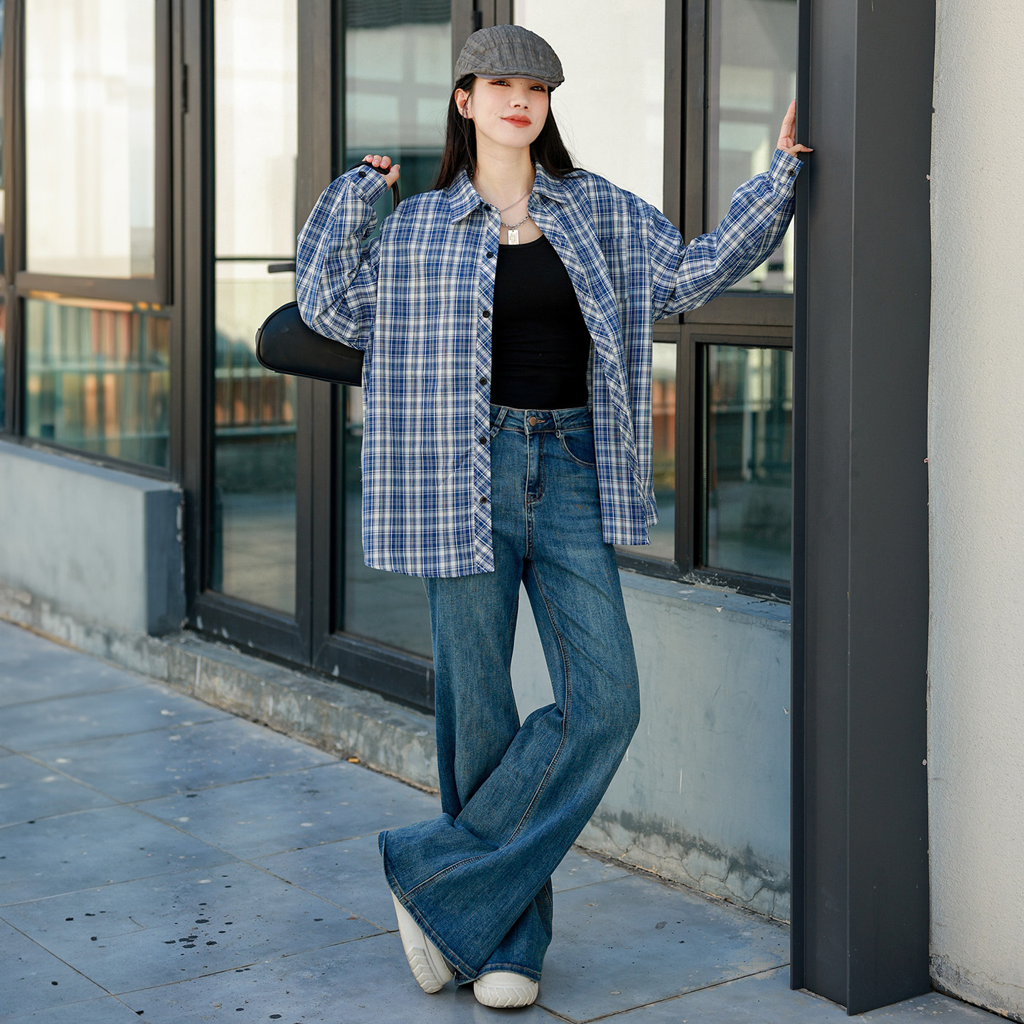 New Plaid Korean-style Chic Mother-and-child Matching Casual Shirt For Kids Versatile And Easy To Style — photo 3