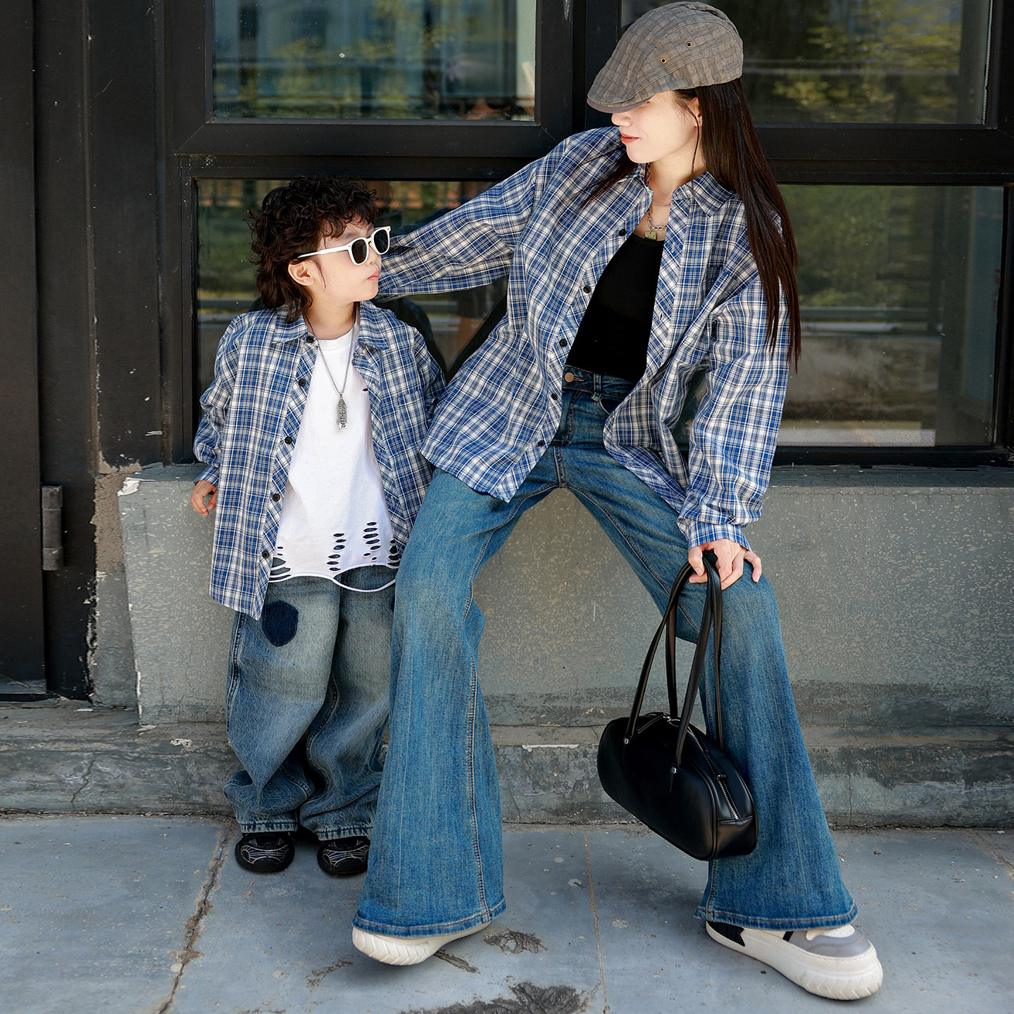 New Plaid Korean-style Chic Mother-and-child Matching Casual Shirt For Kids Versatile And Easy To Style — photo 6