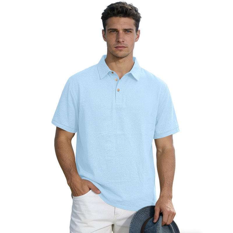 Men's Solid Color Lapel High-End Business T-Shirt — photo 3