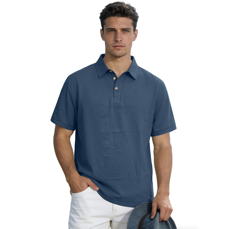 Men's Solid Color Lapel High-End Business T-Shirt — photo 4