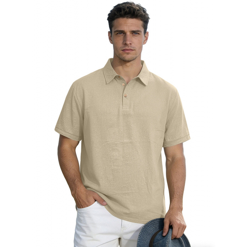 Men's Solid Color Lapel High-End Business T-Shirt — photo 6