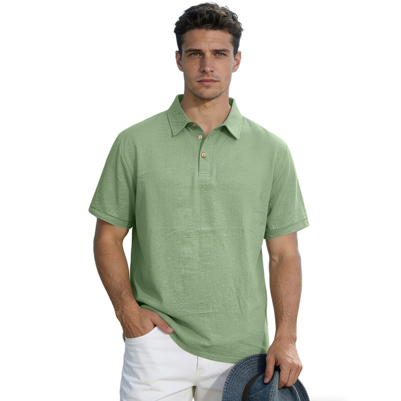 Men's Solid Color Lapel High-End Business T-Shirt — photo 7