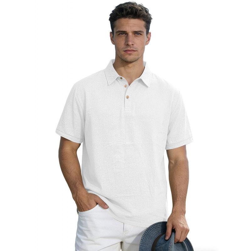 Men's Solid Color Lapel High-End Business T-Shirt — photo 9