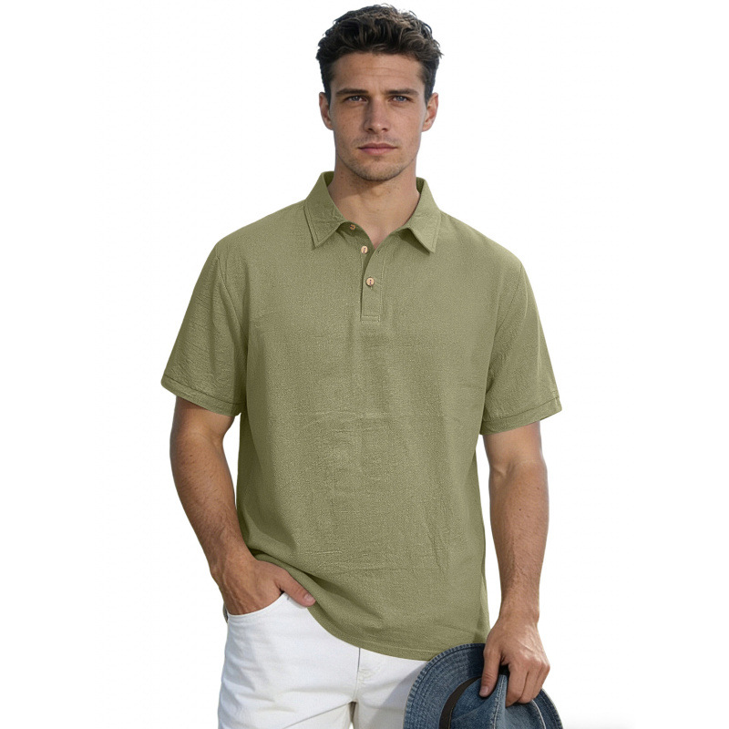 Men's Solid Color Lapel High-End Business T-Shirt — photo 10