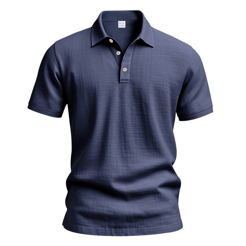 Men's Solid Color Lapel High-End Business T-Shirt — photo 11
