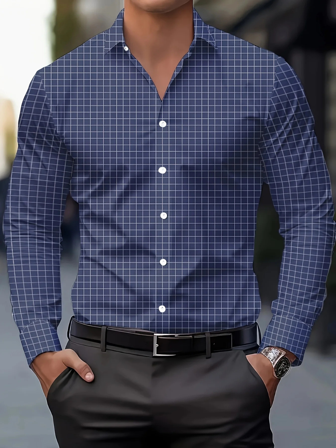 Autumn Men's Loose 3D Striped Shirt — photo 3