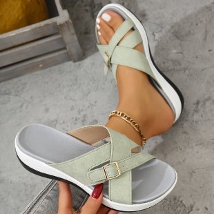 Womens Thick-soled Wedge Peep-toe Sandals — photo 4