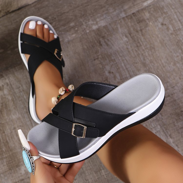 Womens Thick-soled Wedge Peep-toe Sandals — photo 5