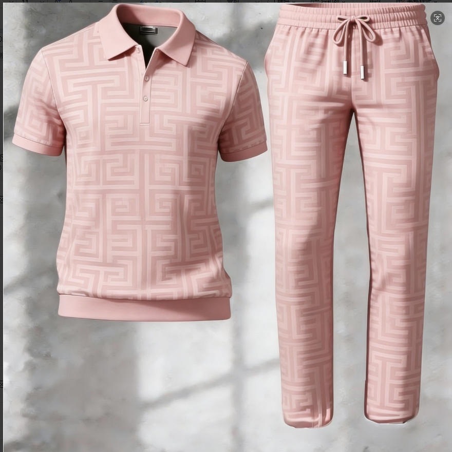 Mens 3D-printed Short-sleeve And Long-pants Set — photo 5