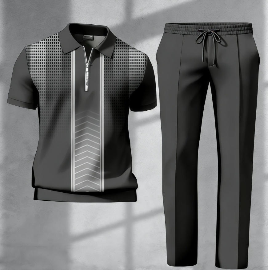 Mens 3D-printed Short-sleeve And Long-pants Set — photo 6