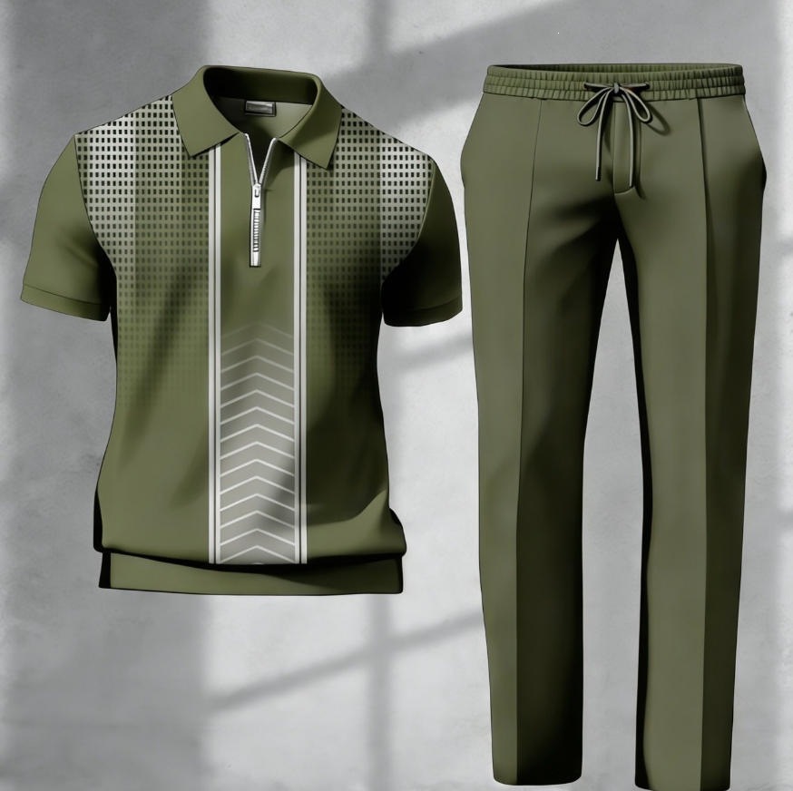Mens 3D-printed Short-sleeve And Long-pants Set — photo 7