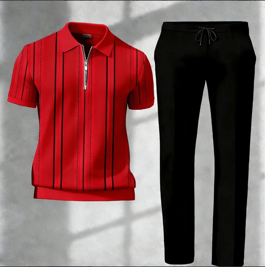 Mens 3D-printed Short-sleeve And Long-pants Set — photo 8
