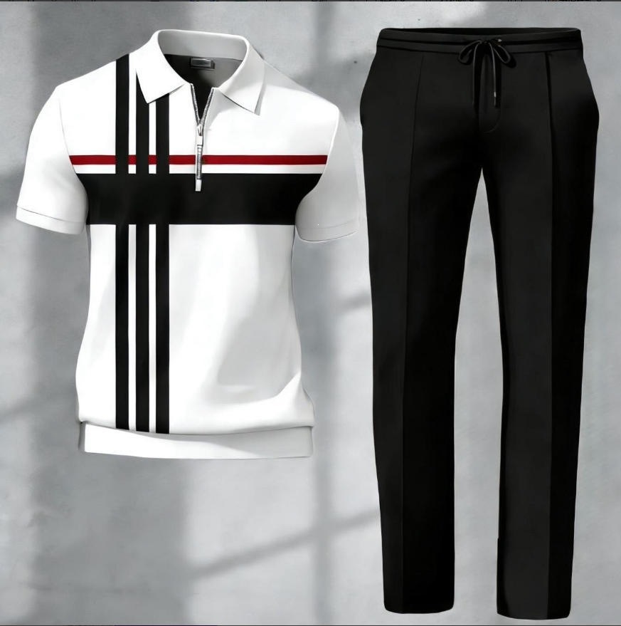 Mens 3D-printed Short-sleeve And Long-pants Set — photo 10