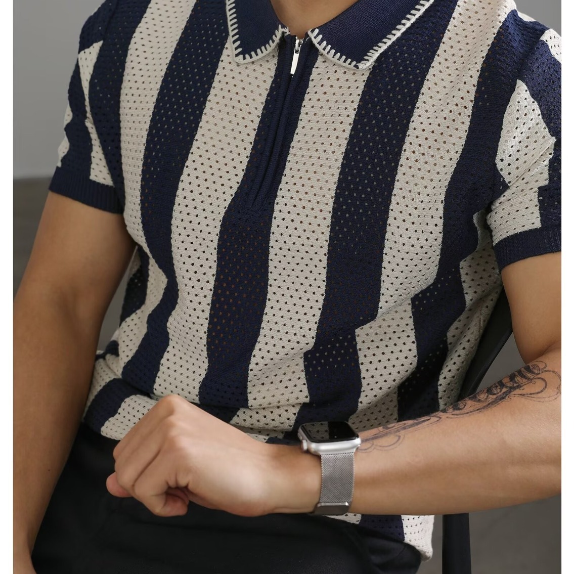 Lapel-collar Business Paul Men's Summer T-shirt For Men — photo 5