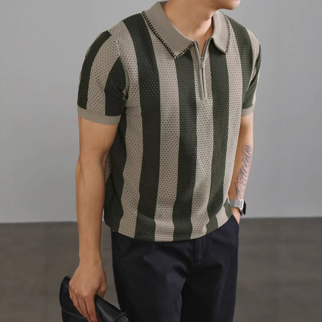 Lapel-collar Business Paul Men's Summer T-shirt For Men — photo 9