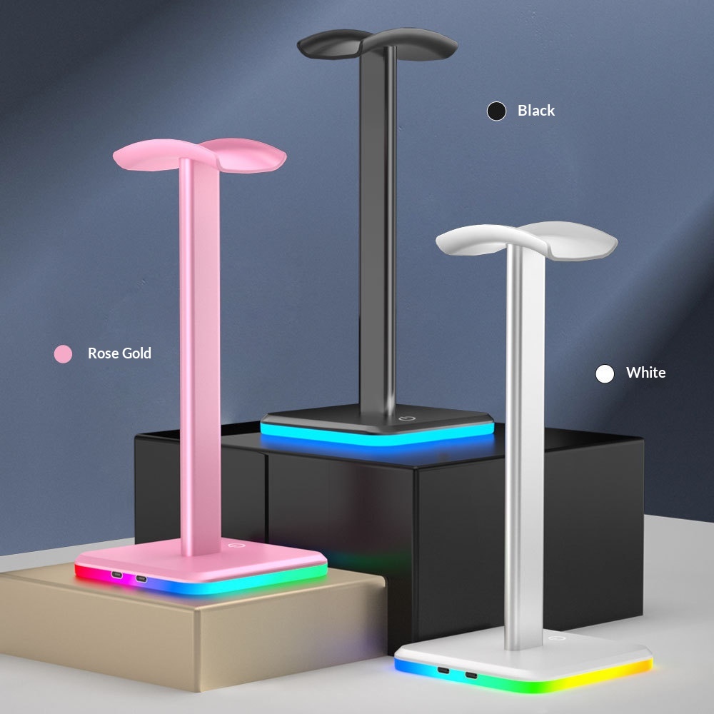 RGB Touch Headphone Stand Desktop Aluminum — photo 3