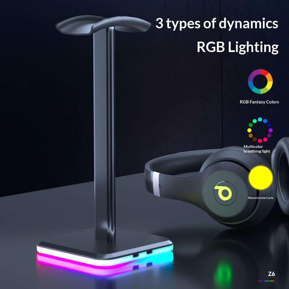 RGB Touch Headphone Stand Desktop Aluminum — photo 4
