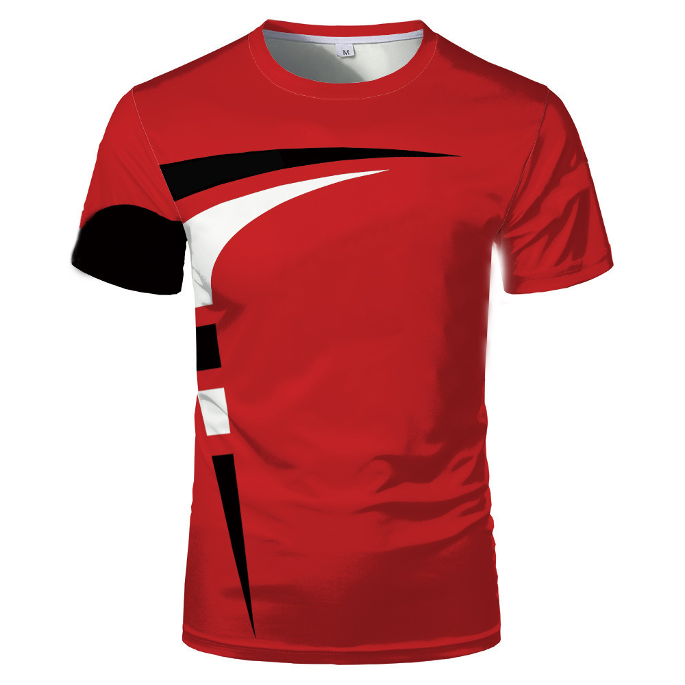 Collarless Men's 3D Red Bull Print Fashion T-shirt — photo 3