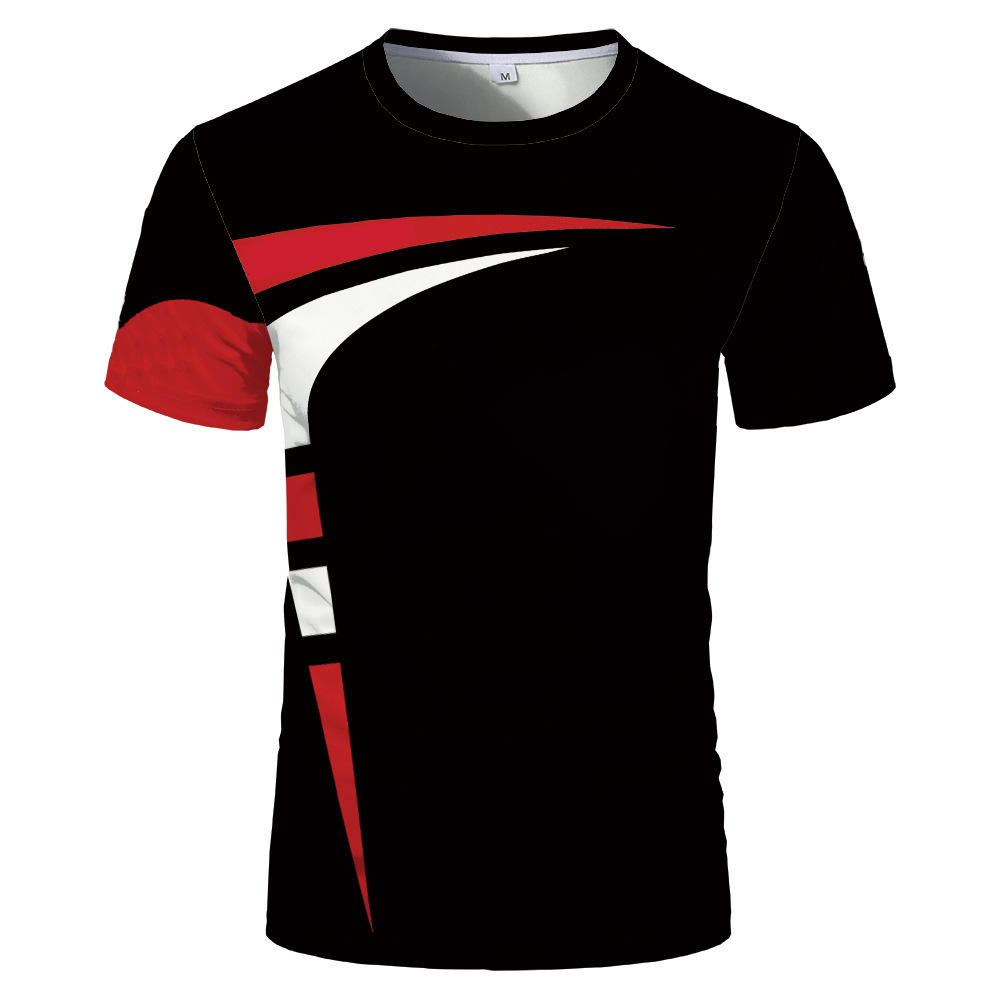 Collarless Men's 3D Red Bull Print Fashion T-shirt — photo 5