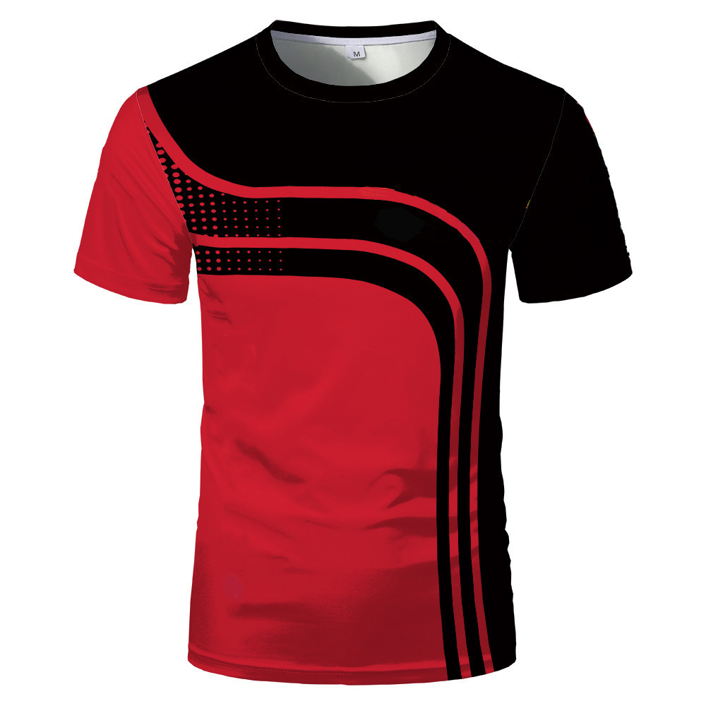 Collarless Men's 3D Red Bull Print Fashion T-shirt — photo 6