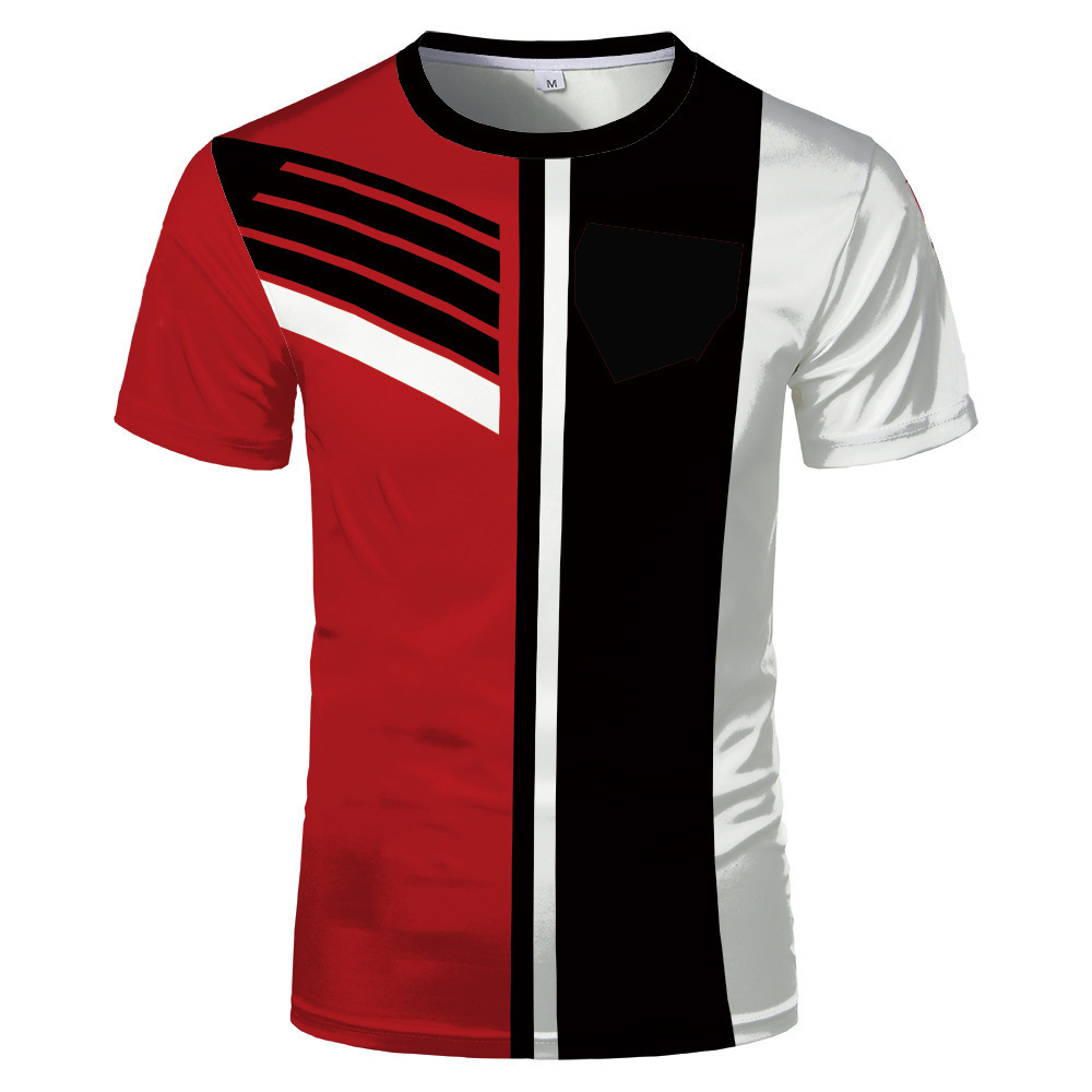 Collarless Men's 3D Red Bull Print Fashion T-shirt — photo 7