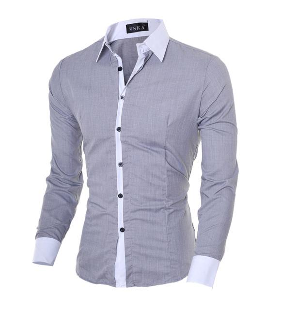 Mens Casual Long Sleeve Slim Fit Shirts — photo 7