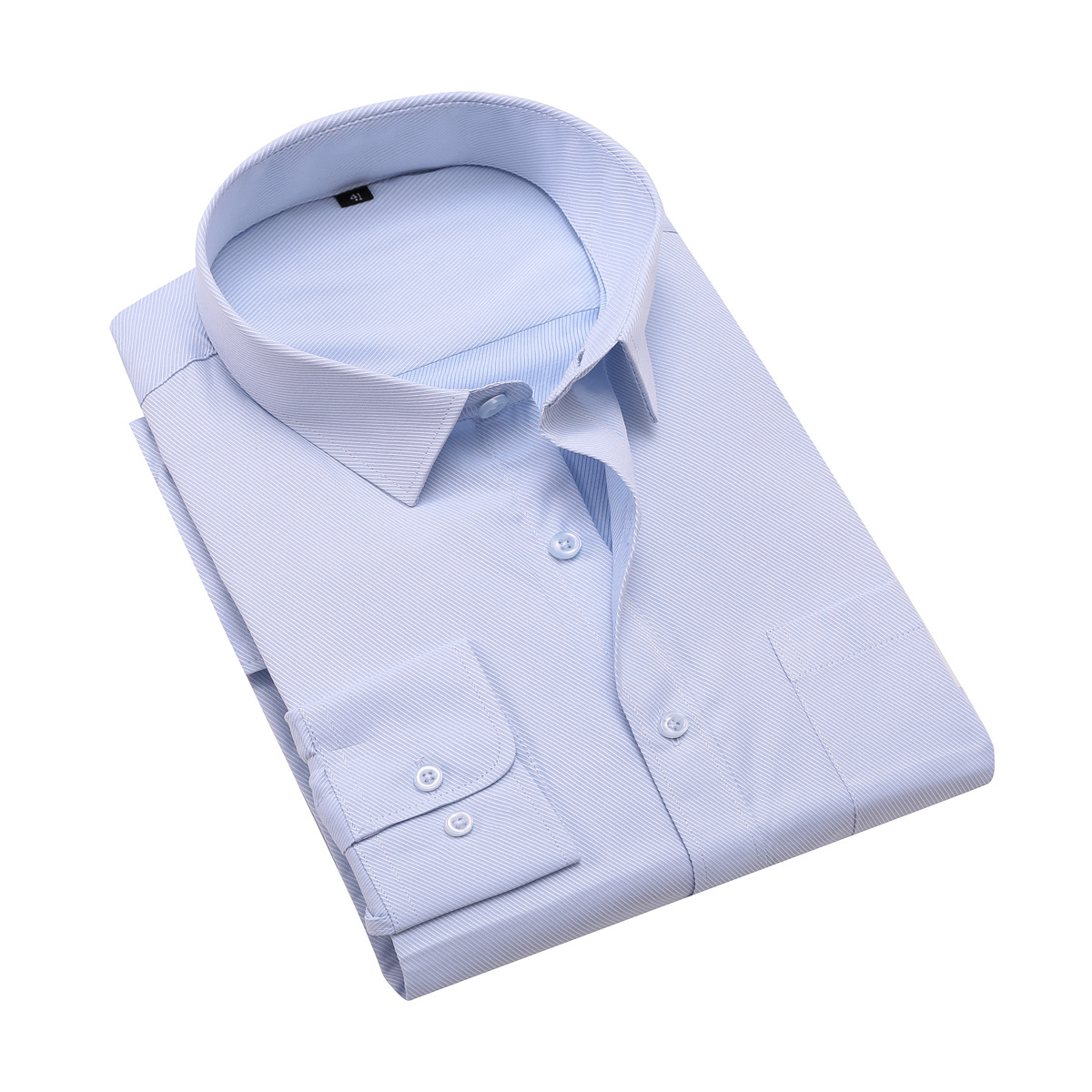 New winter men's shirt white denim dress slim wrinkle free shirt business occupation with male work — photo 3
