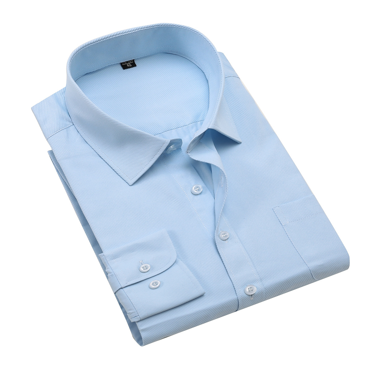 New winter men's shirt white denim dress slim wrinkle free shirt business occupation with male work — photo 4