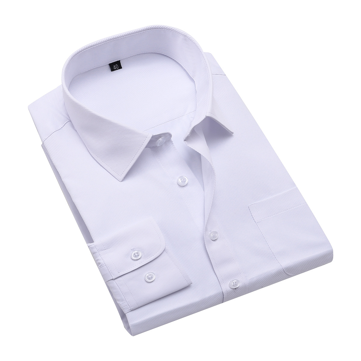 New winter men's shirt white denim dress slim wrinkle free shirt business occupation with male work — photo 7