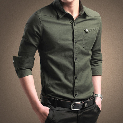 Spring Men's Shirts, Long Sleeves, Pure Cotton, Oxford Spun Shirts, Young Men's Business, Inch Inch Shirts, Korean Style — photo 7